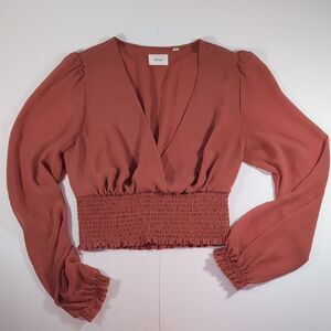 Aritzia Wilfred Wistful Blouse Rose